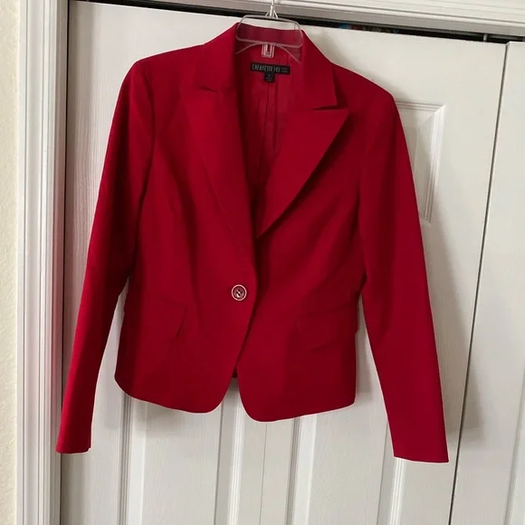 Lafayette 148 New York One Button Red Blazer Jacket size - Picture 11 of 15